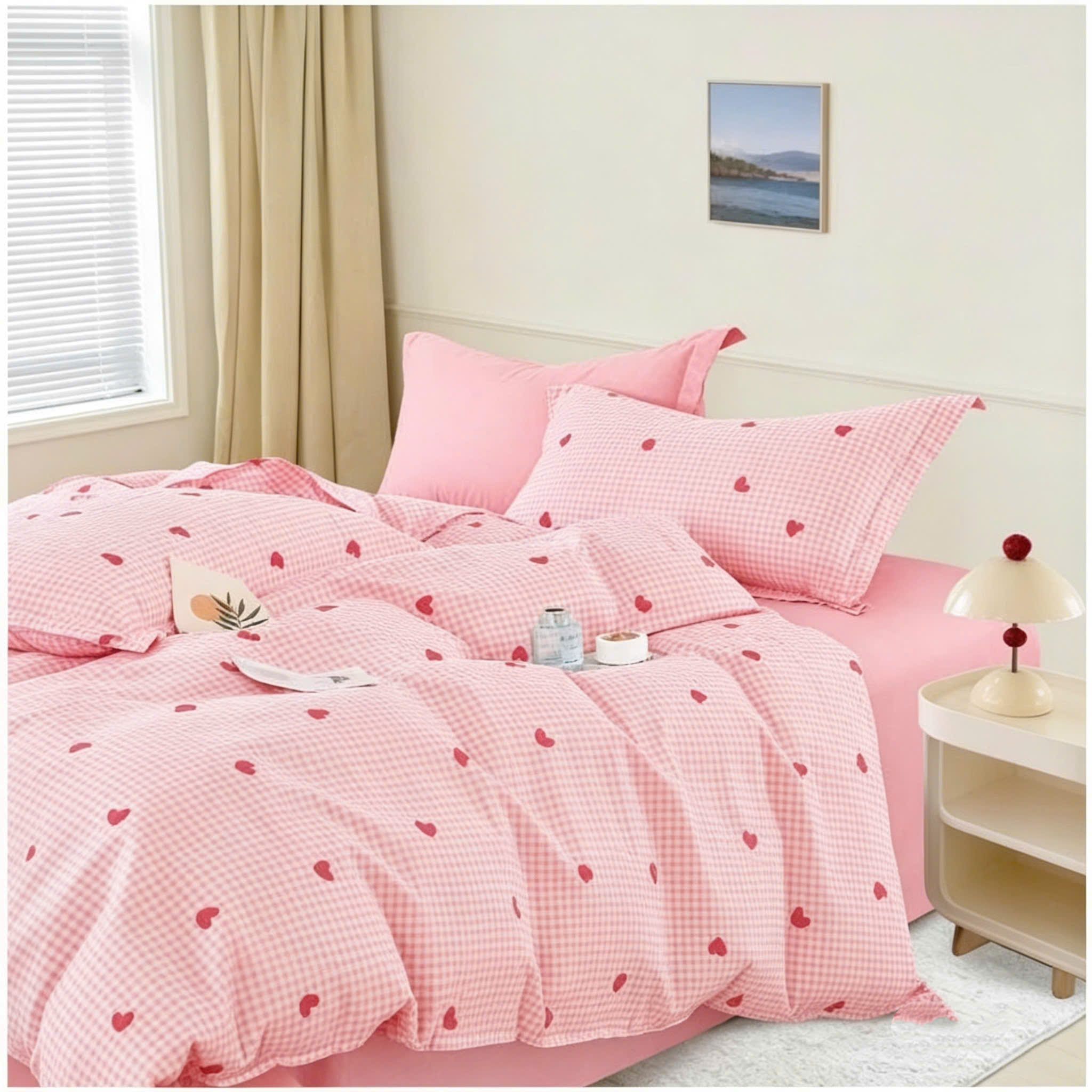 Bộ chăn ga Cotton Thanh Thủy kèm mền 