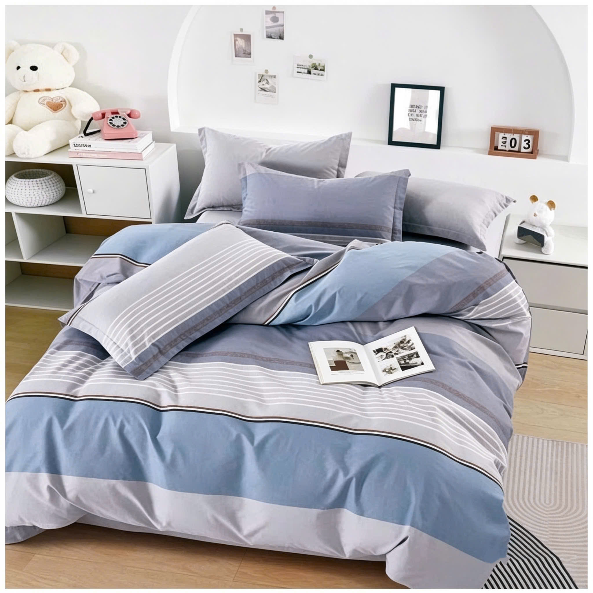 Bộ chăn ga Cotton Thanh Thủy kèm mền 