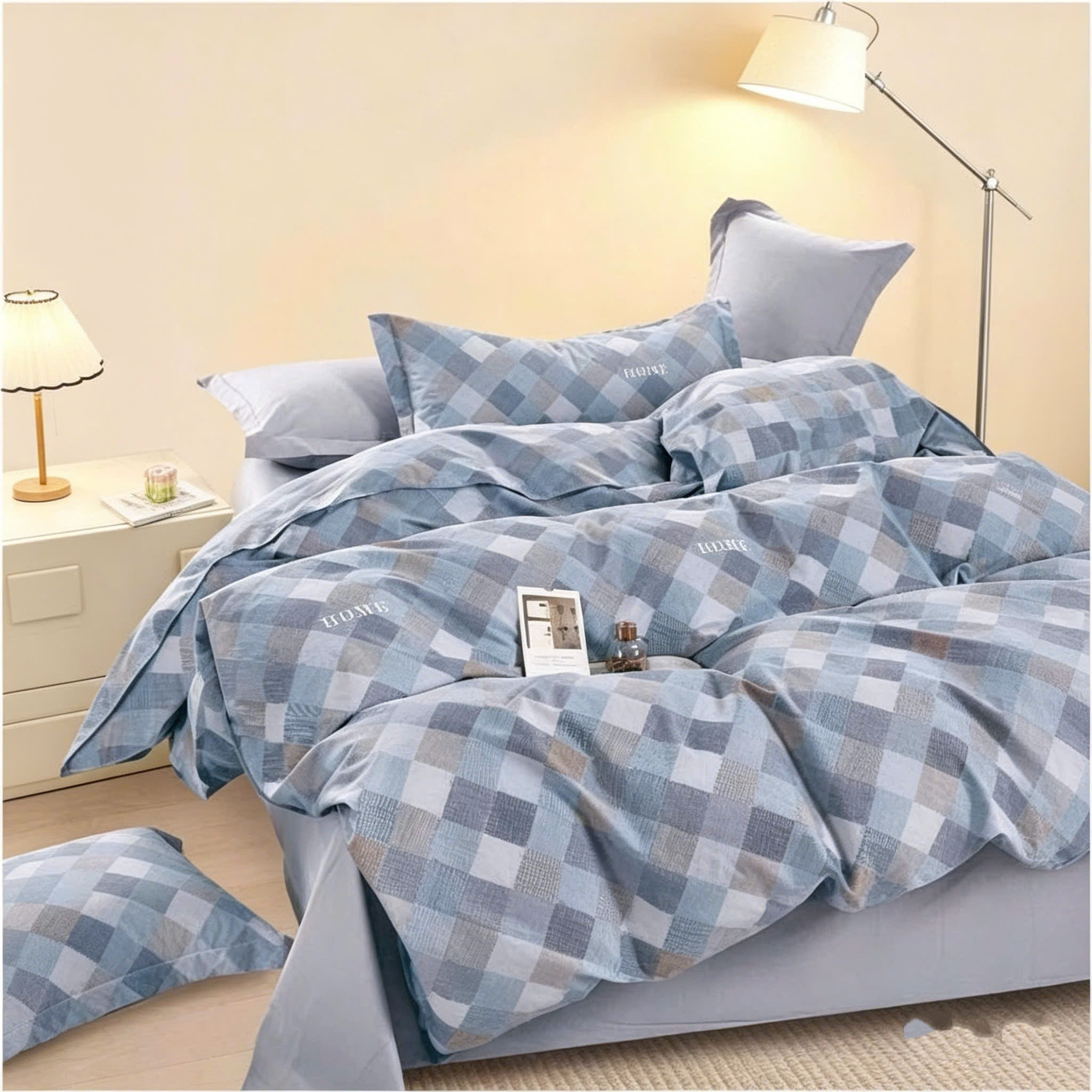 Bộ chăn ga Cotton Thanh Thủy kèm mền 