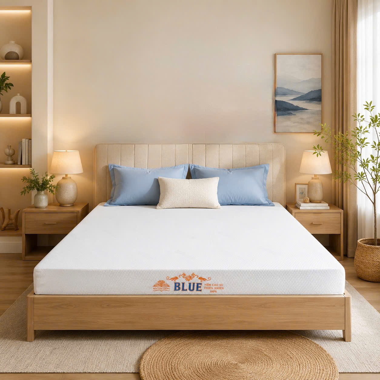 Nệm cao su thiên nhiên Kim Cương Blue