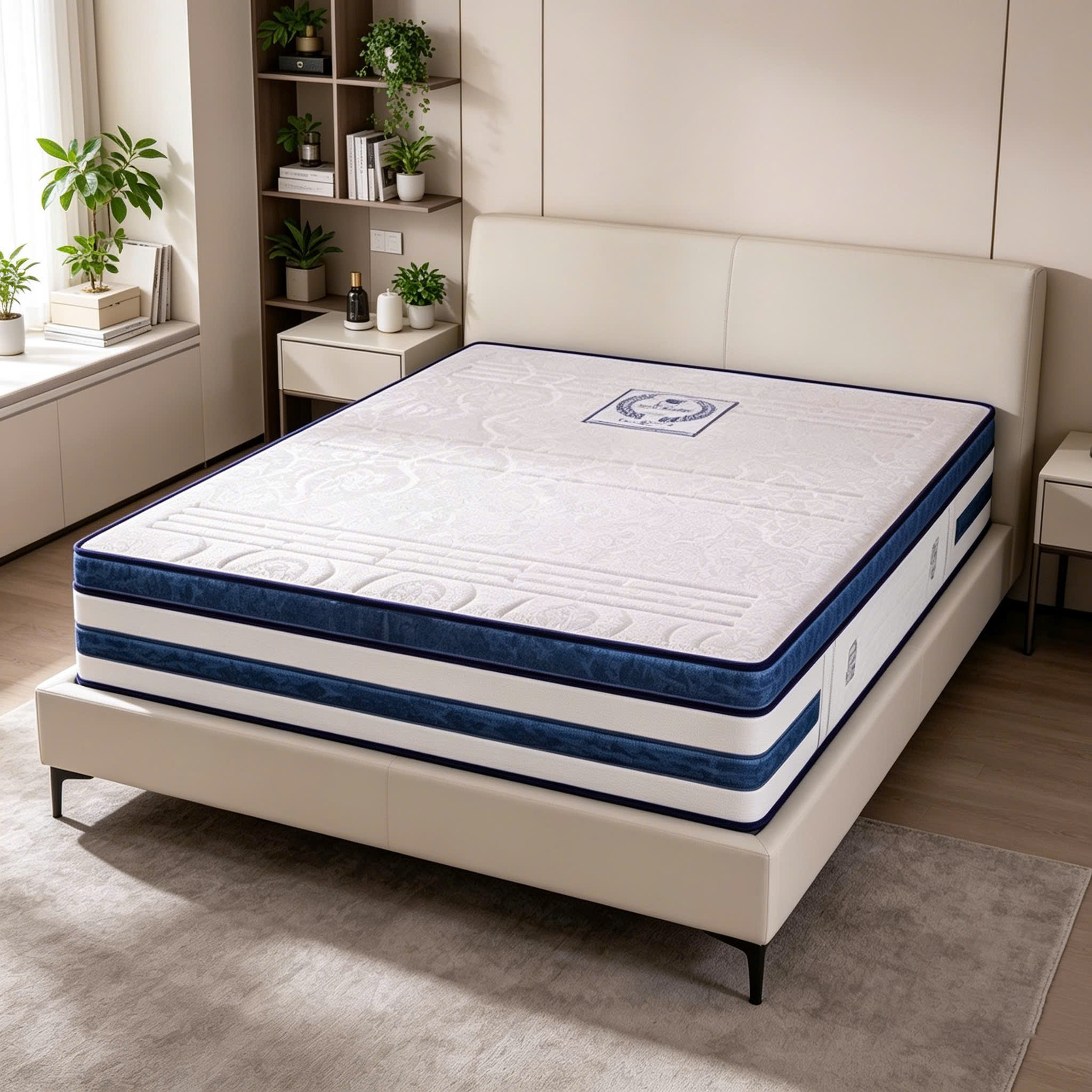 Nệm lò xo túi cao su Gold 3 viền Kim Cương