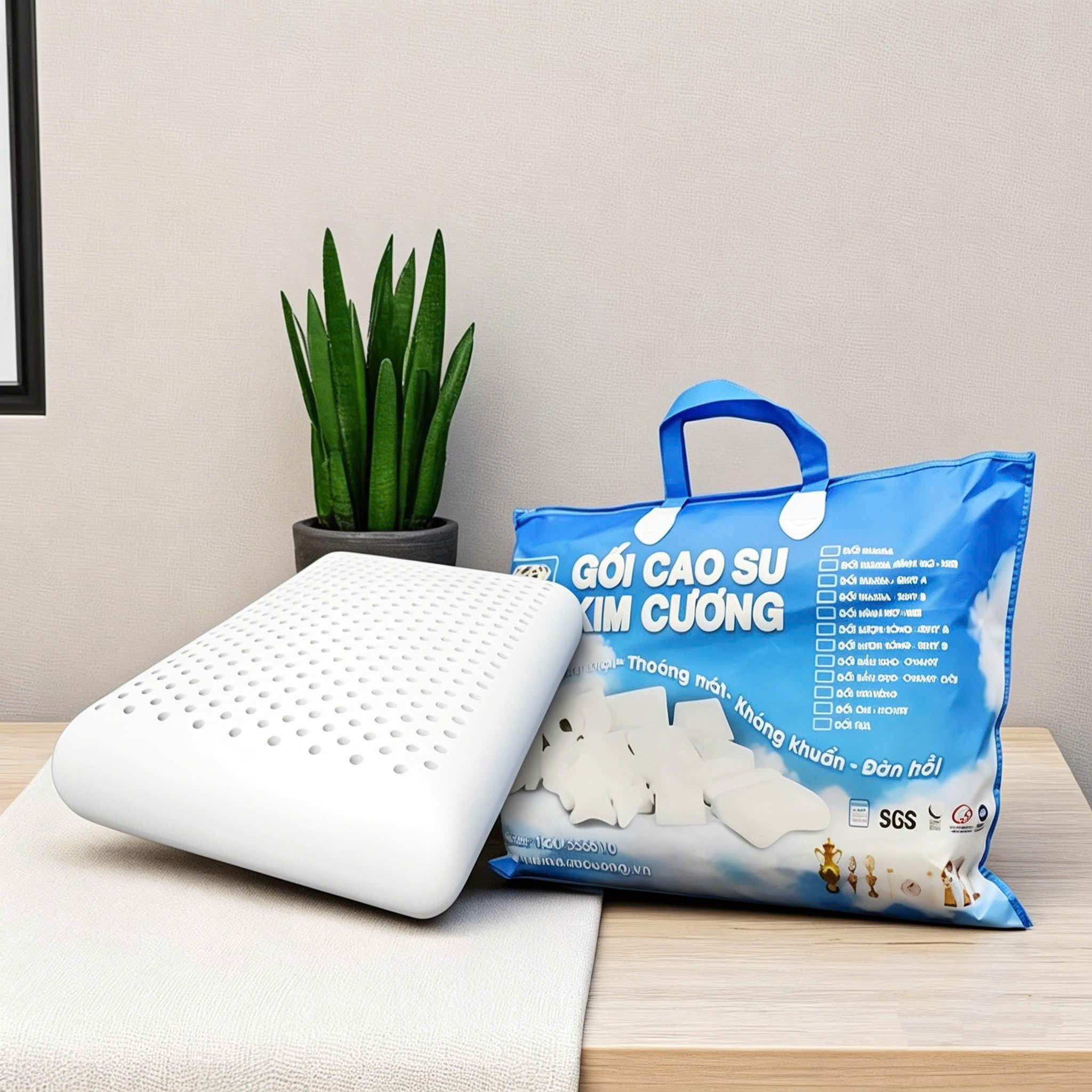 Gối Cao Su Thiên Nhiên Kim Cương Ovany